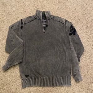 BUCKLE BLACKLABEL SLIM FIT MENS MEDIUM SWEATER DISTRESSED NO 48